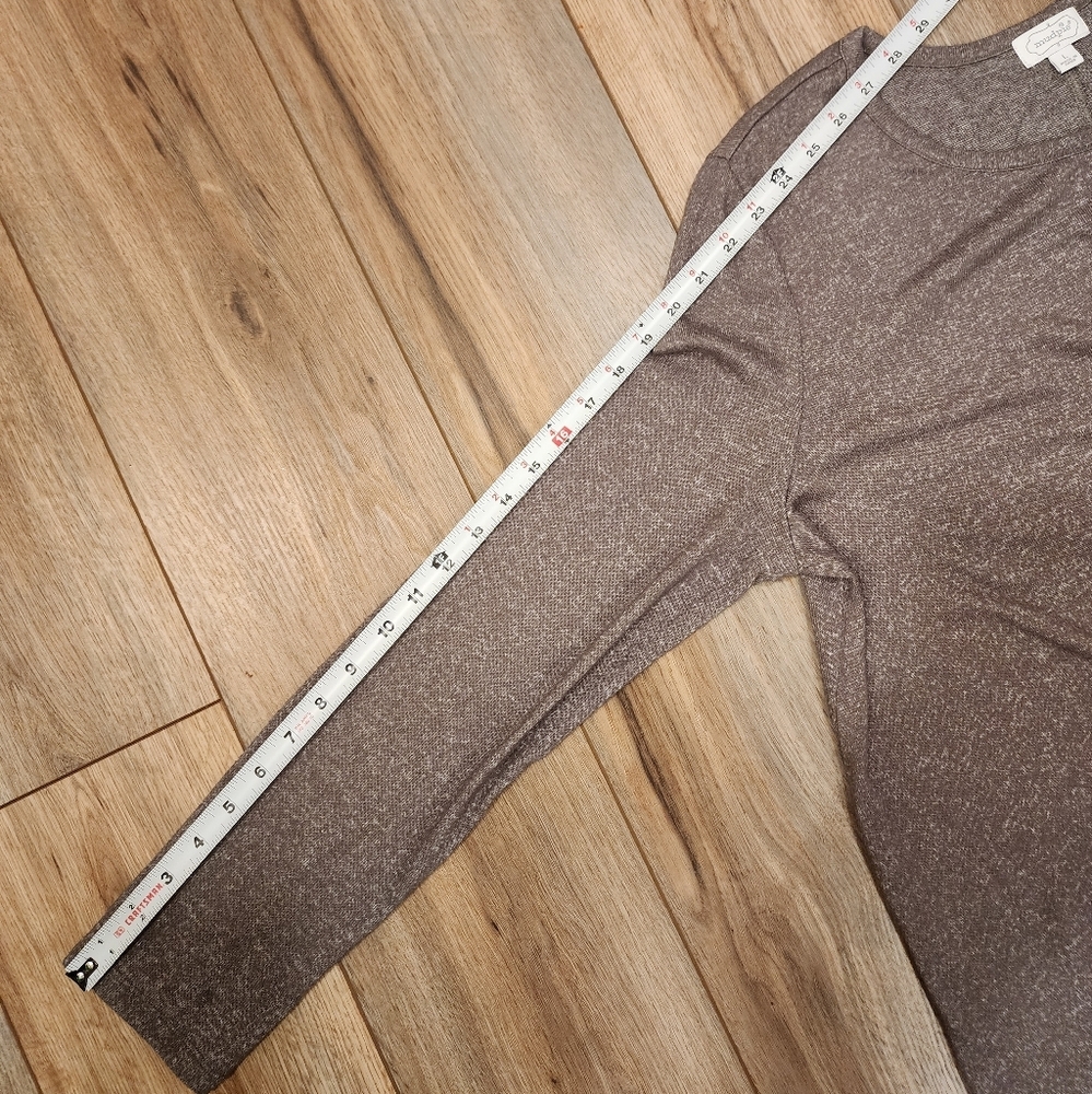 Mud Pie Gray Long Sleeve Tie Front Blouse - Picture 7 of 7